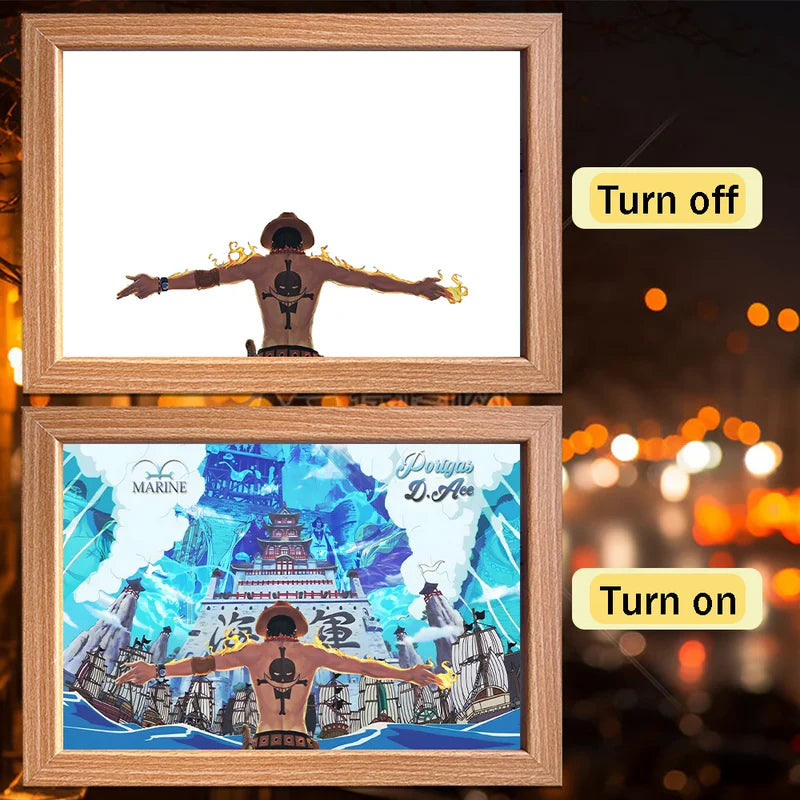 One Piece LED Light Painting Frame | Anime Night Light Design 10