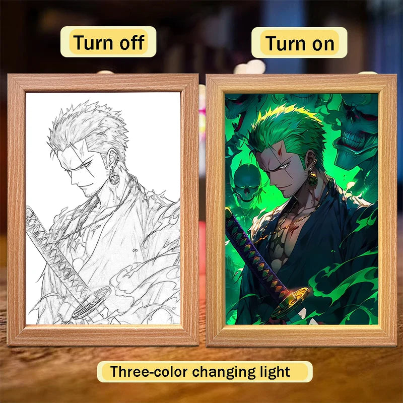 One Piece LED Light Painting Frame | Anime Night Light Design 14