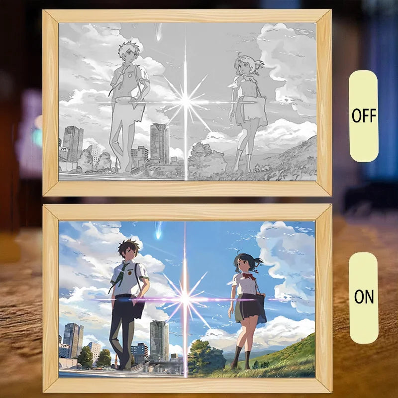 Your Name LED Night Light Painting Frame | Anime Decor Design YN-3