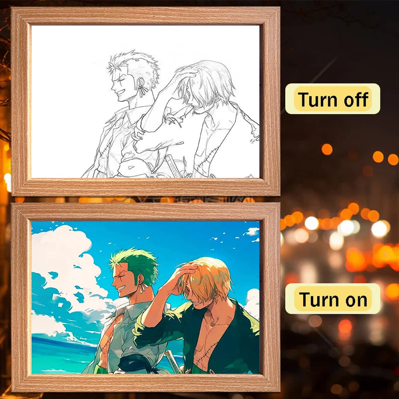 One Piece LED Light Painting Frame | Anime Night Light Design 05