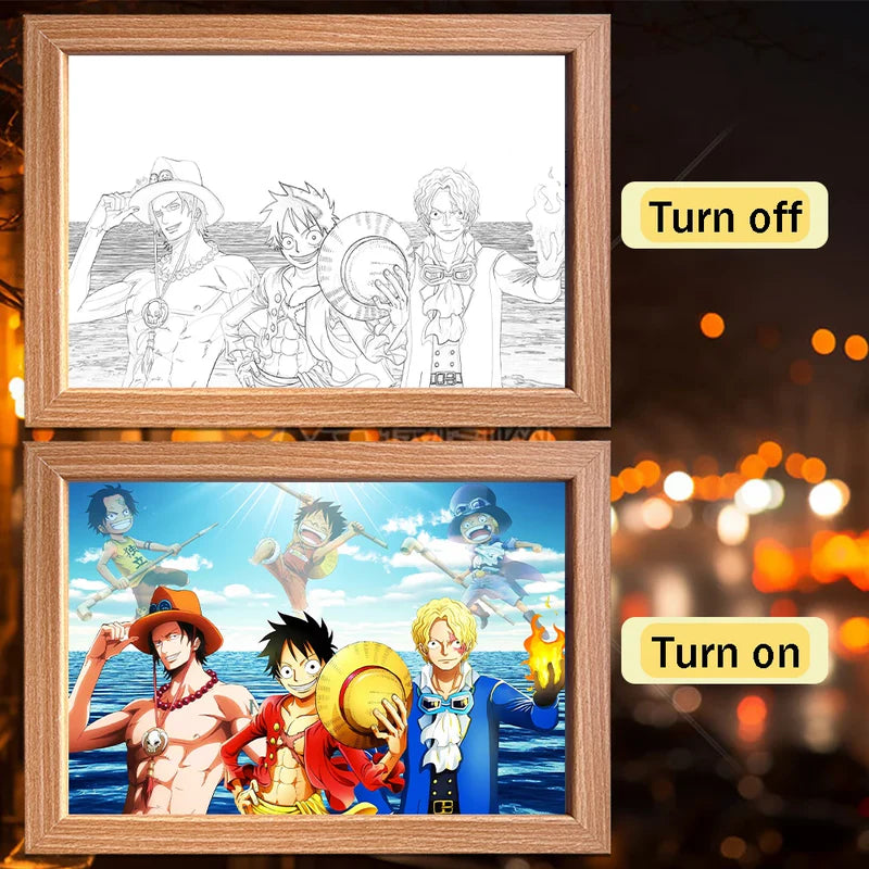 One Piece LED Light Painting Frame | Anime Night Light Design 11