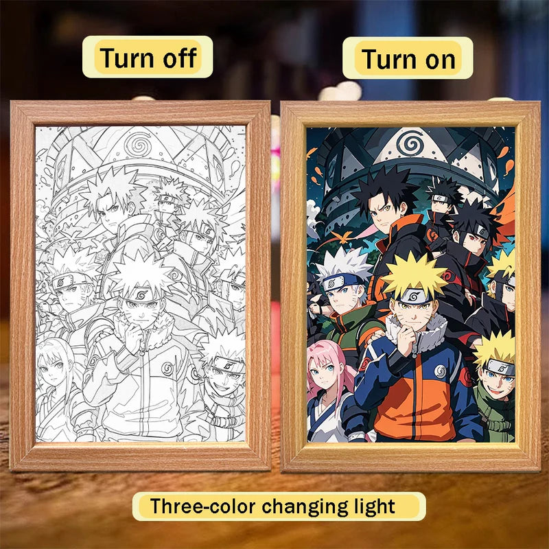 Naruto LED Light Painting Frame | Anime Night Light Design 004