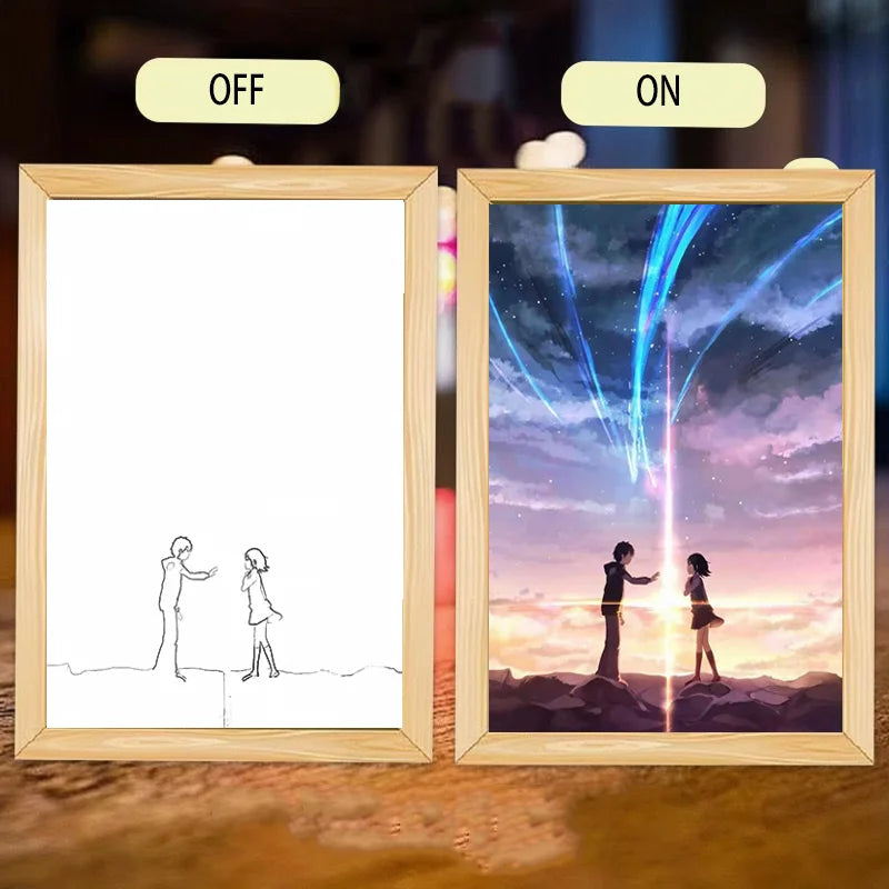 Your Name LED Night Light Painting Frame | Anime Decor Design YN-1