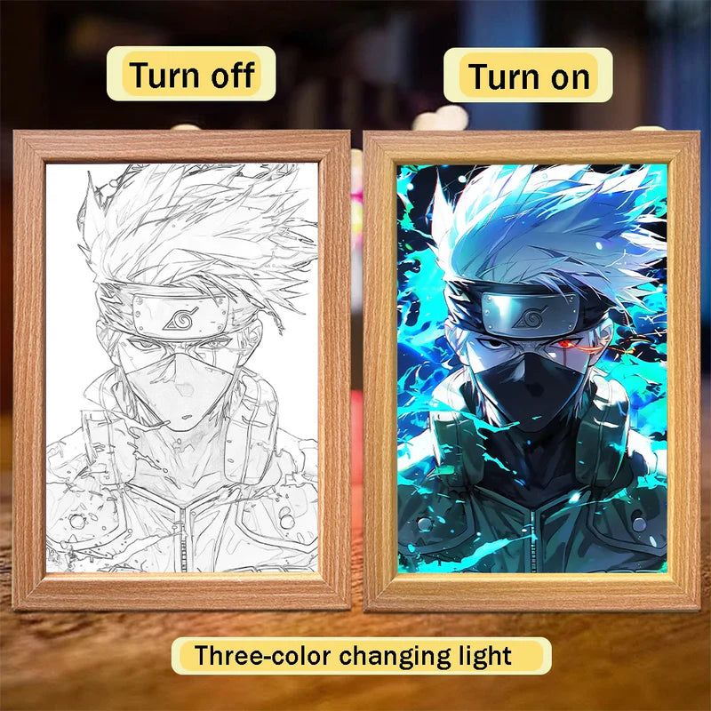 Naruto LED Light Painting Frame | Anime Night Light Design 001