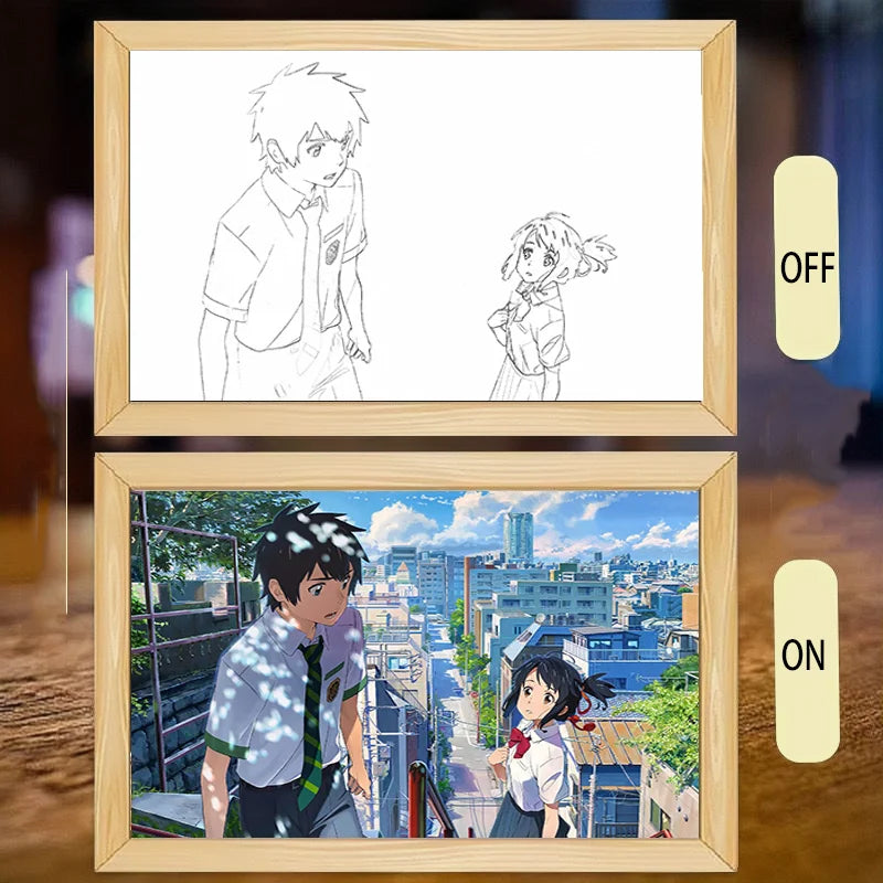 Your Name LED Night Light Painting Frame | Anime Decor Design YN-2