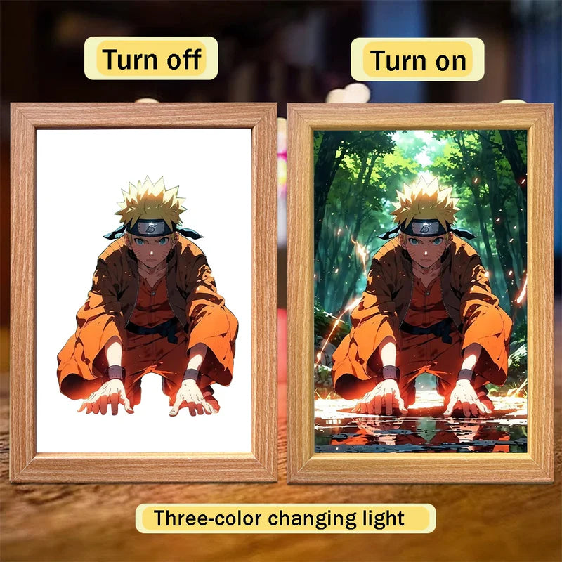 Naruto LED Light Painting Frame | Anime Night Light Design 010